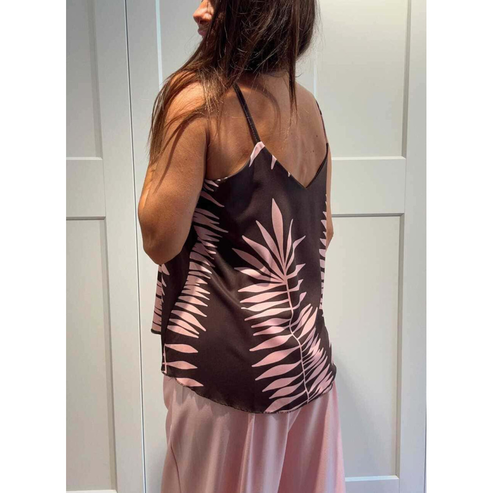 Cuerpo Evasé Hojas ALASSIA Marrón/Rosa HEVE