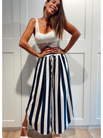 Pantalón Palazzo Rayas VOSSEL Marino HEVE