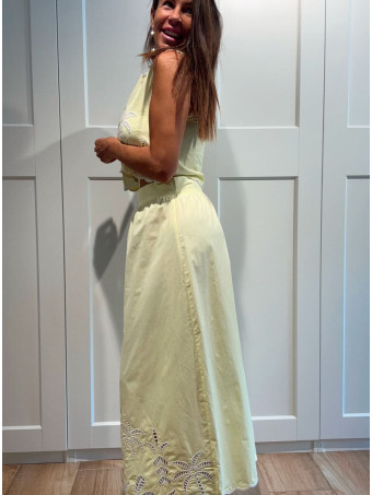 Conjunto Bordado-Perforado MYHALA Amarillo HEVE