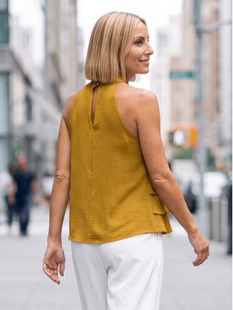 Cuerpo Halter con Volantes BELISEE Pistacho HEVE