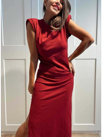 Vestido Básico Hombreras BAMBE Burdeos HEVE