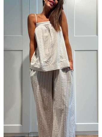 Conjunto Estampado Rayas ZAVANI Beige HEVE