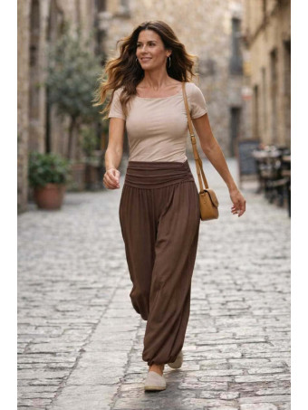 Pantalón Harem ALADDÍN Marrón HEVE