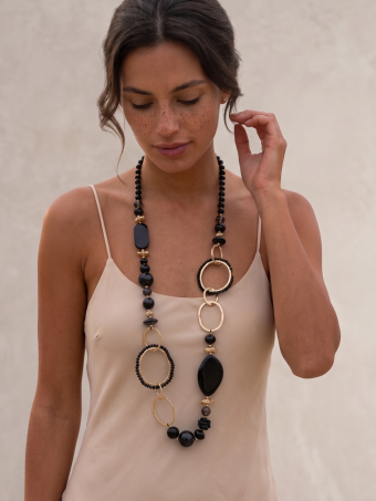 Collar Cristales y Arandelas ONYSSIAN Negro 112 HEVE