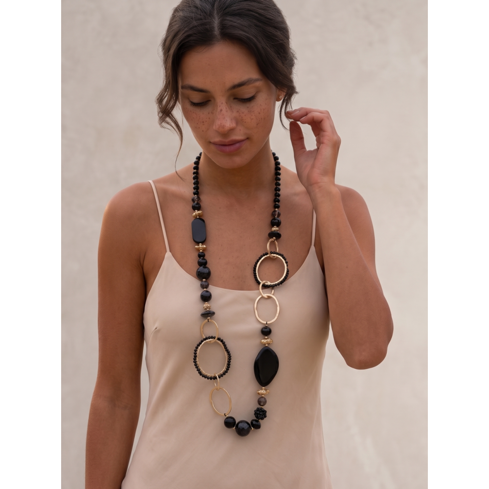 Collar Cristales y Arandelas ONYSSIAN Negro 112 HEVE