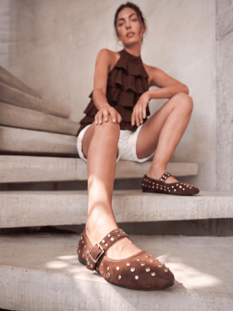 Bailarina Tachas BLAINE Marrón HEVE