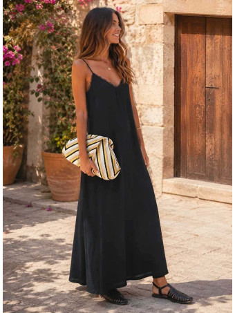 Vestido Lencero REENIE Negro HEVE