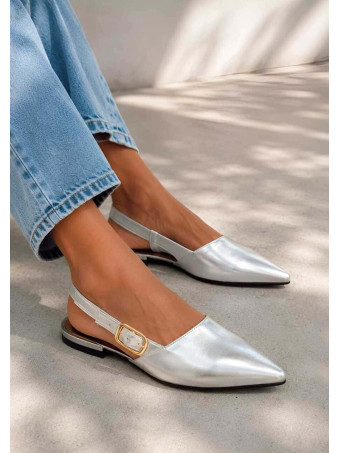 Zapato Destalonado Efecto Piel VYRESSA Plata HEVE