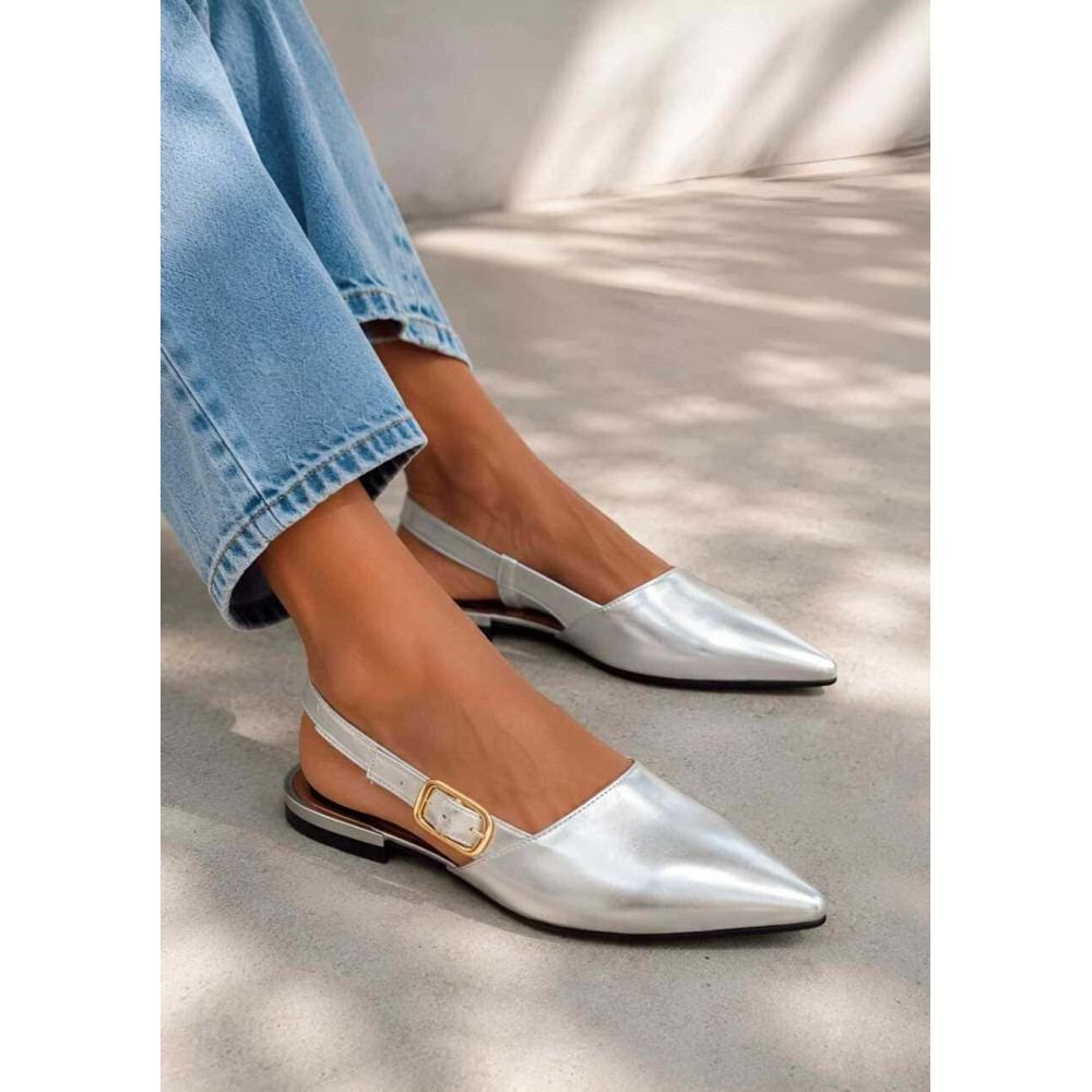 Zapato Destalonado Efecto Piel VYRESSA Plata HEVE