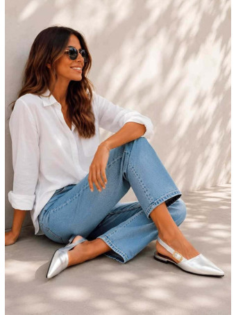 Zapato Destalonado Efecto Piel VYRESSA Plata HEVE