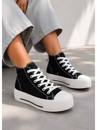 Sneaker Abotinada Plataforma HIGHMOOR Negro HEVE
