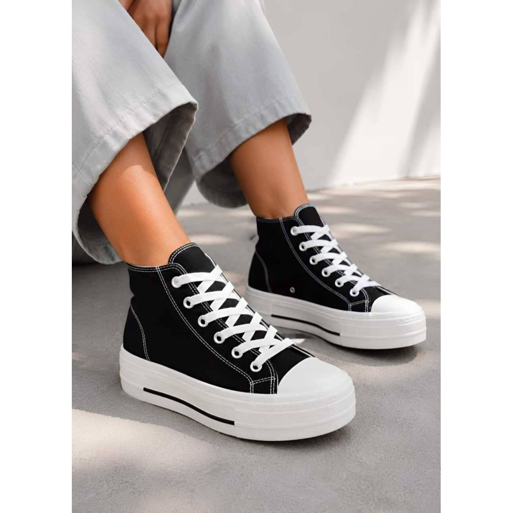 Sneaker Abotinada Plataforma HIGHMOOR Negro HEVE