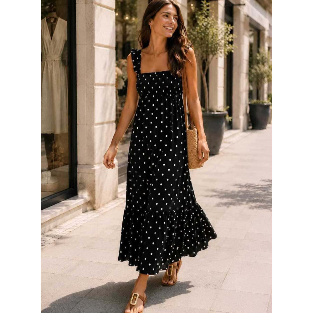 Vestido Lunares Nido de Abeja SALENZIA Marino HEVE