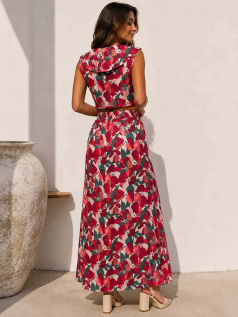 Conjunto Estampado Flores LORIEN Burdeos HEVE