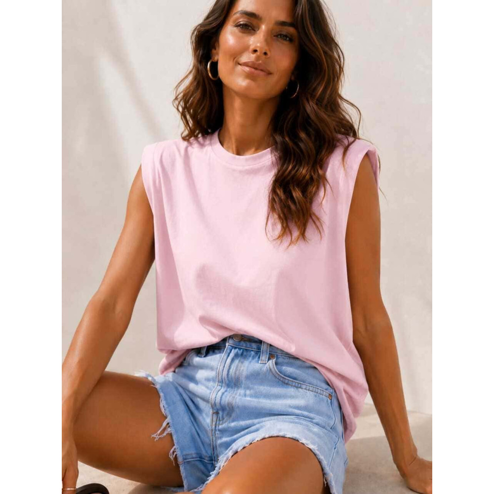 Camiseta Hombreras NOVALA Rosa Pastel HEVE