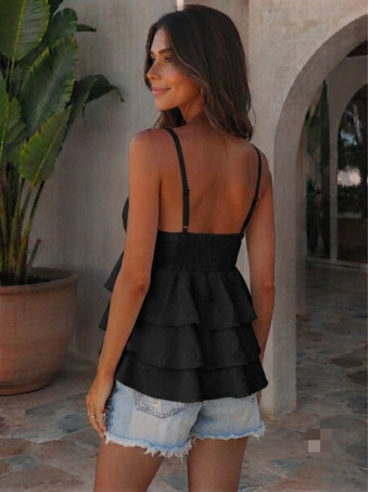 Top Evasé Volantes VAYENNE Negro