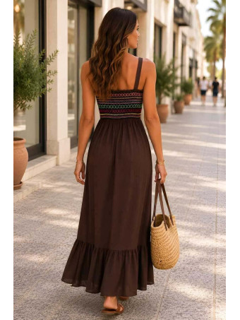 Vestido Nido de Abeja SUNAYA Marrón HEVE