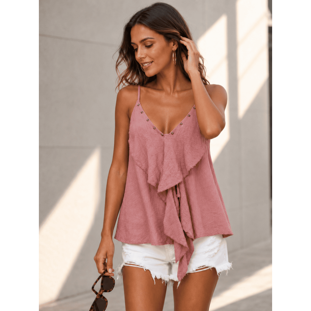 Cuerpo con Volante y Tachas TRESSA Rosa HEVE