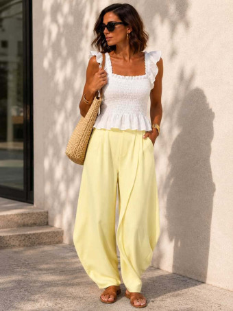Top Nido de abeja MELYRA Blanco HEVE