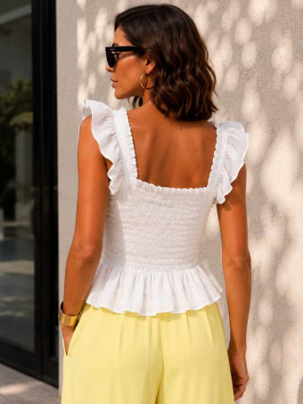 Top Nido de abeja MELYRA Blanco HEVE