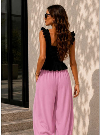 Top Nido de abeja MELYRA Negro HEVE