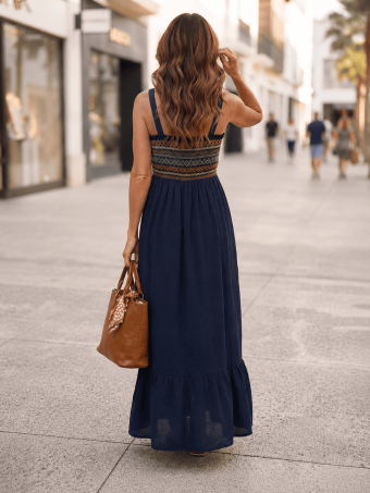 Vestido Nido de Abeja SUNAYA Marino HEVE
