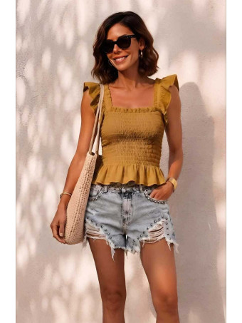Top Nido de abeja MELYRA Mostaza HEVE