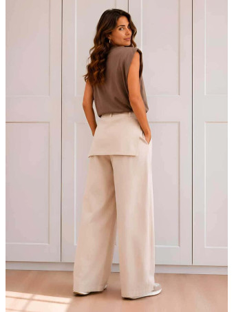 Pantalón Tailoring con Pareo WEIRO Beige HEVE