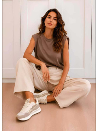 Pantalón Tailoring con Pareo WEIRO Beige HEVE