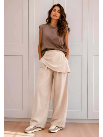 Pantalón Tailoring con Pareo WEIRO Beige HEVE