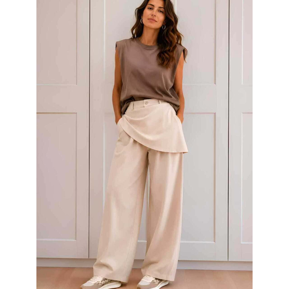 Pantalón Tailoring con Pareo WEIRO Beige HEVE