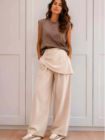 Pantalón Tailoring con Pareo WEIRO Beige HEVE