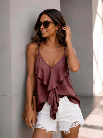 Cuerpo con Volante y Tachas TRESSA Burdeos HEVE