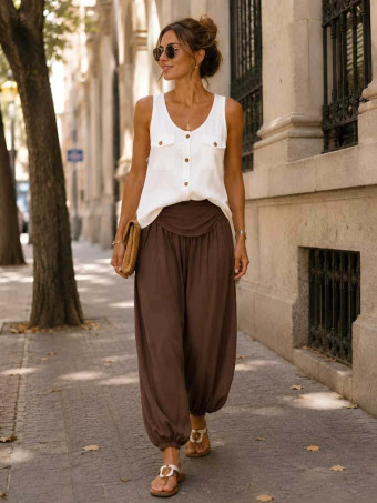 Pantalón Harem ALADDÍN Marrón HEVE