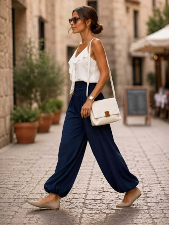 Pantalón Harem ALADDÍN Marino HEVE