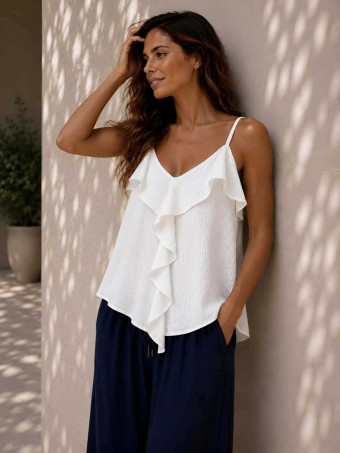 Cuerpo con Maxi Volante MALVIA Blanco HEVE