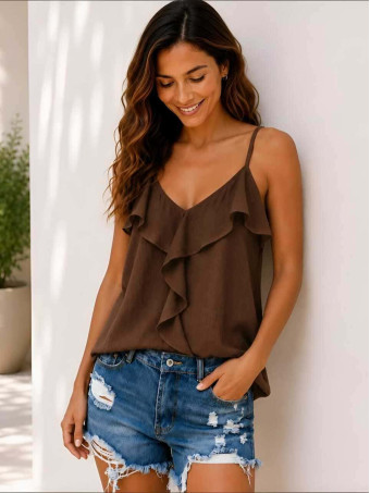 Cuerpo con Maxi Volante MALVIA Marrón HEVE