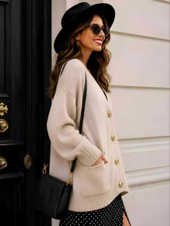 Cárdigan Oversize VIONA Beige HEVE