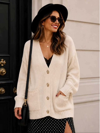 Cárdigan Oversize VIONA Beige HEVE