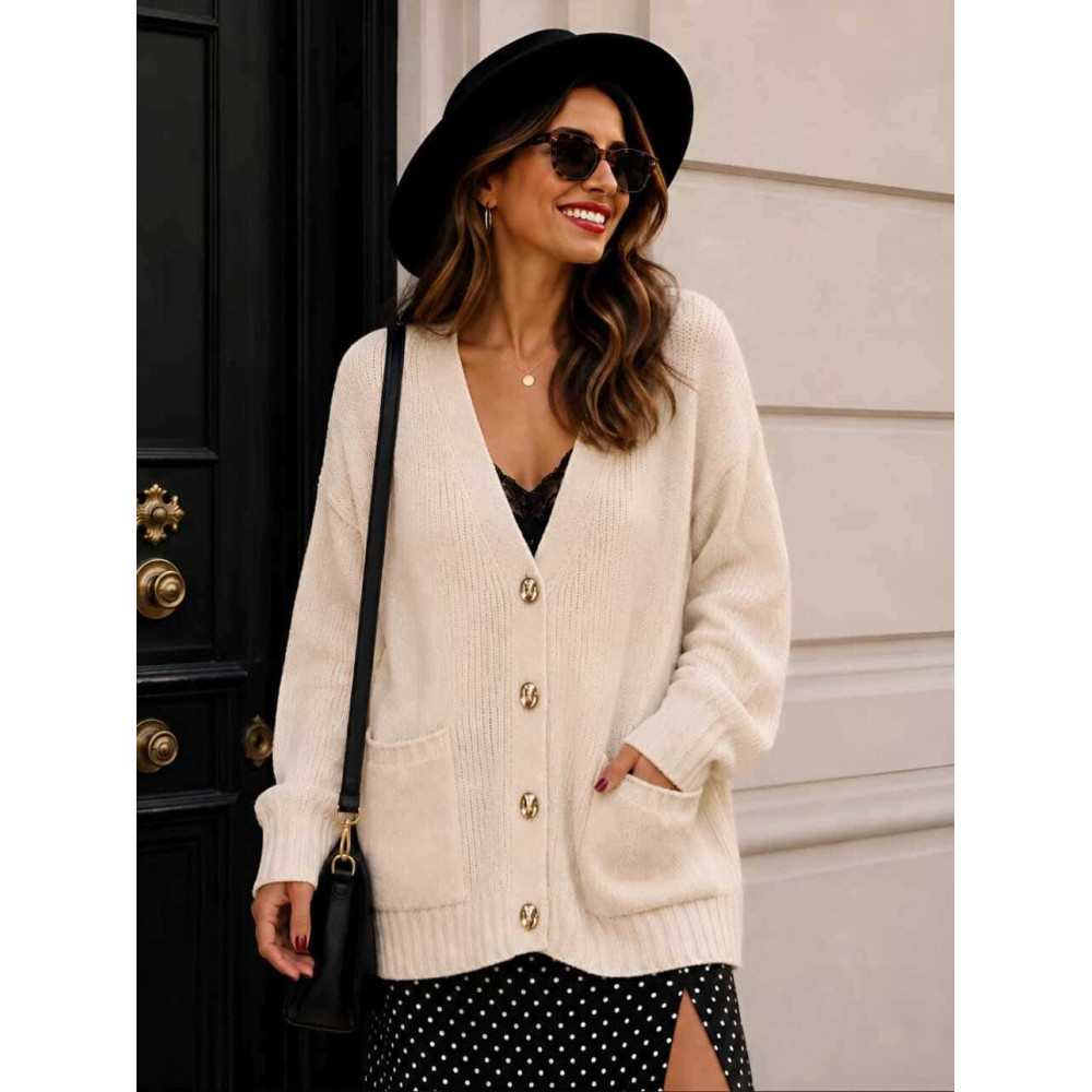 Cárdigan Oversize VIONA Beige HEVE