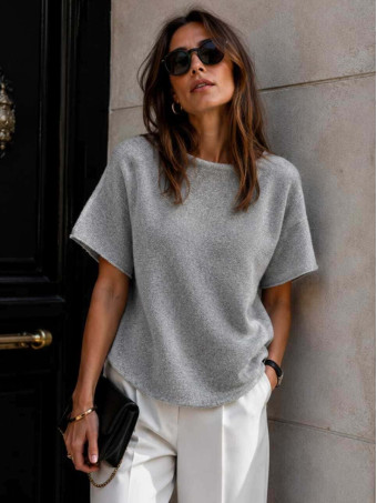 Punto Fino Manga Corta GILDREN Gris HEVE