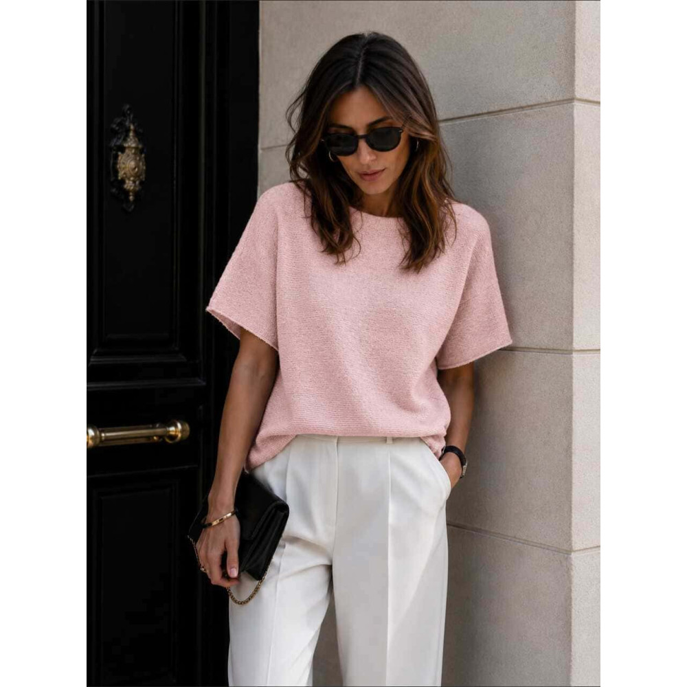 Punto Fino Manga Corta GILDREN Rosa HEVE
