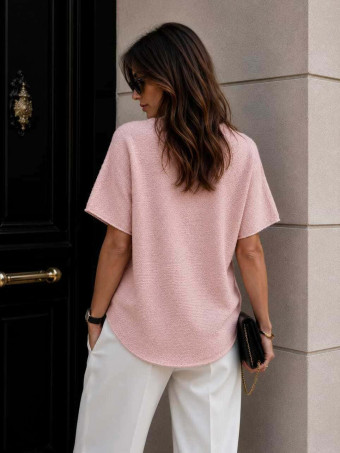 Punto Fino Manga Corta GILDREN Rosa HEVE