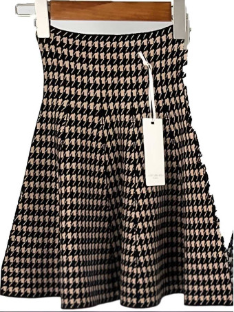 Falda Punto Pata Gallo DRIVIOZ Camel/Negro HEVE