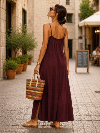 Vestido Lencero REENIE Burdeos HEVE