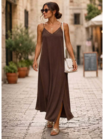 Vestido Lencero REENIE Marrón HEVE