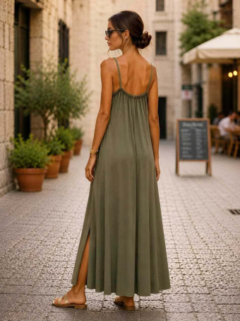 Vestido Lencero REENIE Verde Militar HEVE