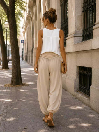 Pantalón Harem ALADDÍN Beige HEVE