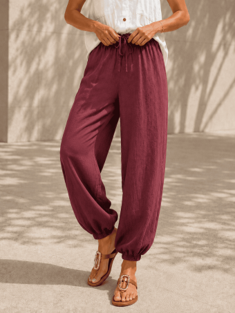 Pantalón Bombacho ZAYIRA Burdeos HEVE