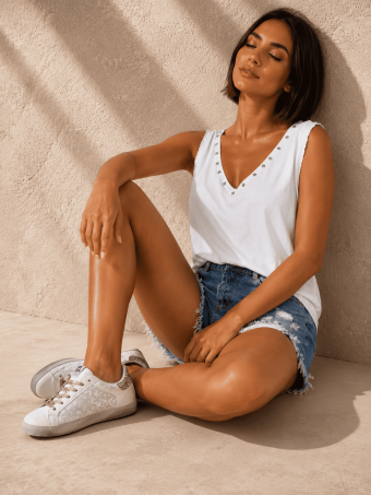 Short Denim Ripped EVILA Light Blue HEVE